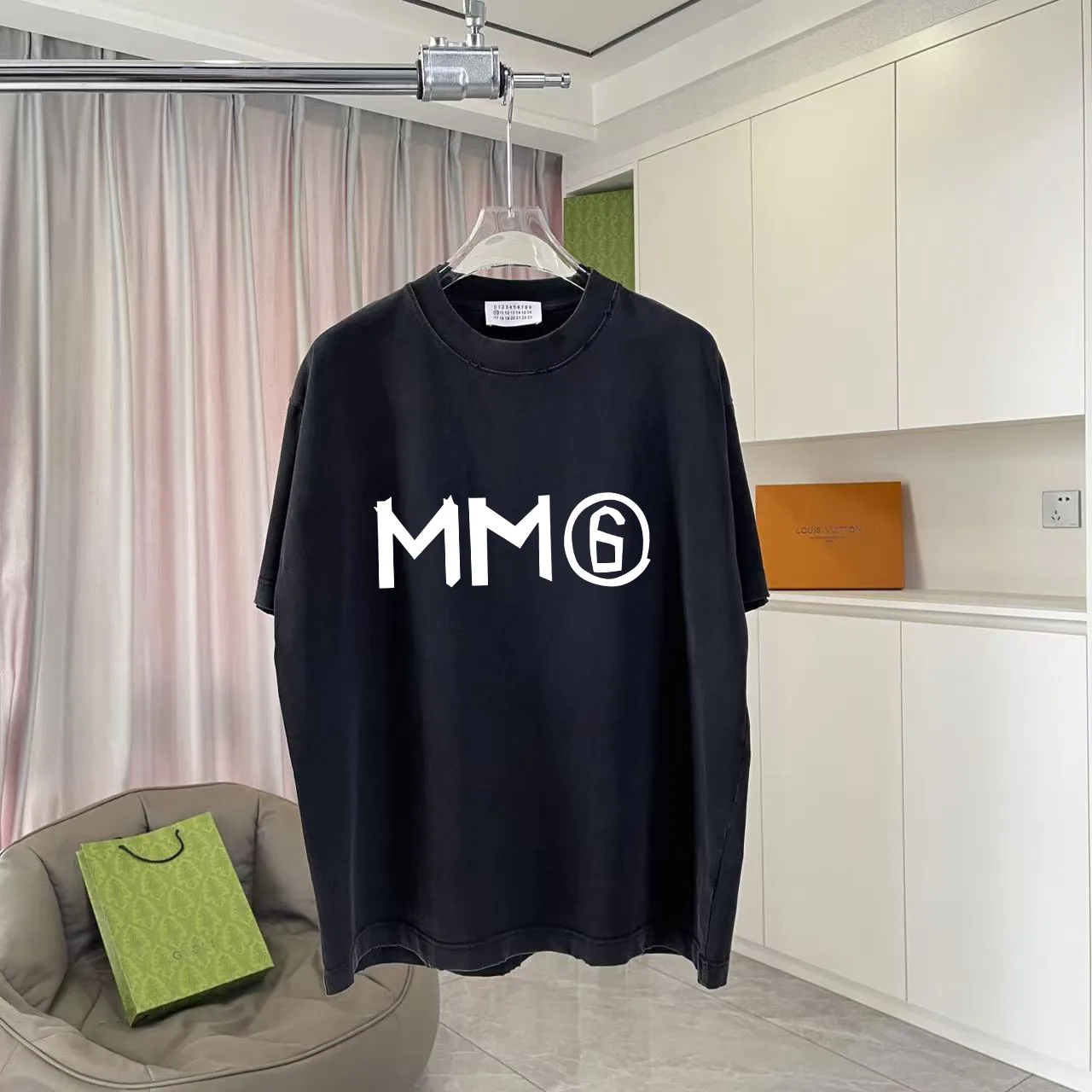 MM 6 2025 New Arrival logo 320g t Same Style Size：S M L XL XXL ：Black Gray Black Red